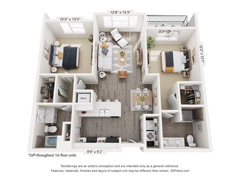 Two Bedroom Bluff Floorplan